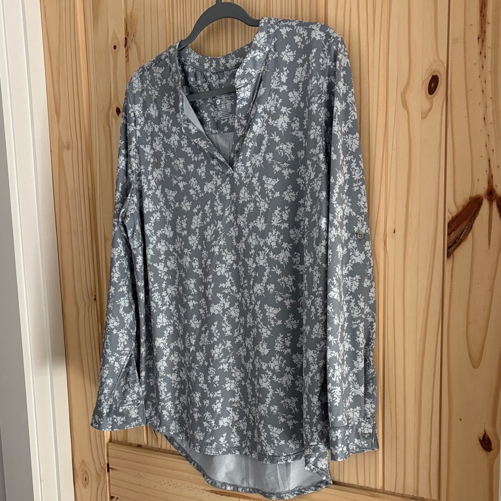 Arctic Cool Floral Gray/Green Women's Cooling Top